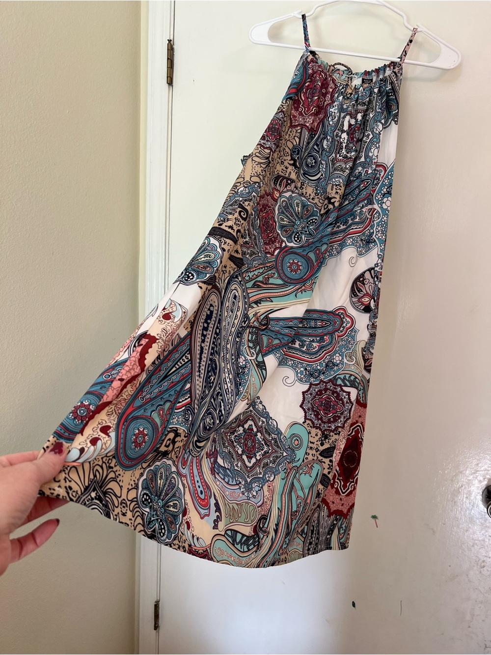 SHEIN Paisley Maxi Skirt in Teal, Burgundy & Cream
